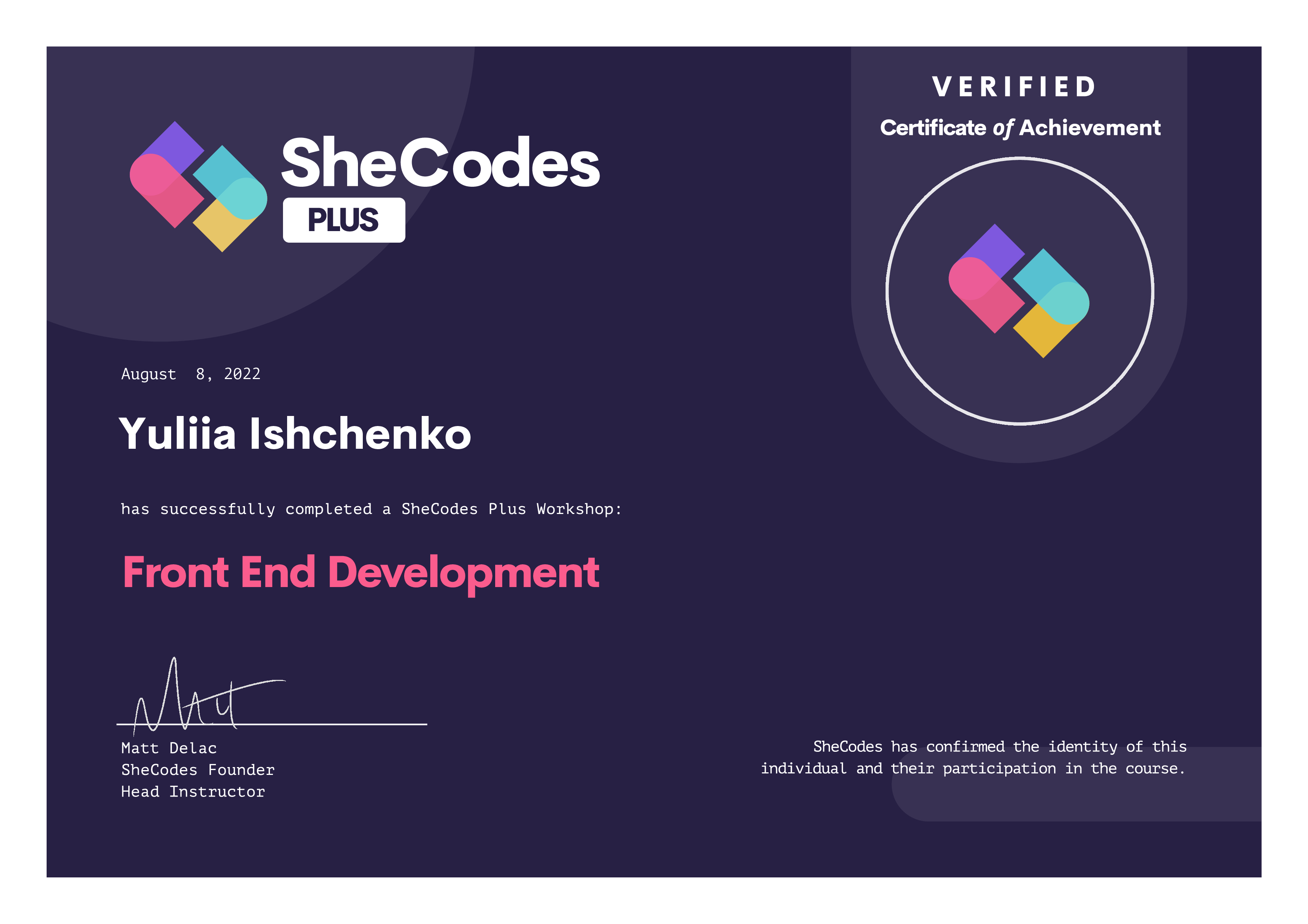 Certification by Shecodes. Topic: Frontend development